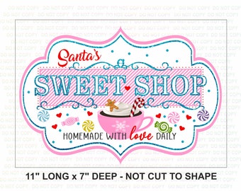 Sweet Shop wreath Sign, christmas sweets wreath sign, christmas sweet shop sign, candy shop, christmas candy