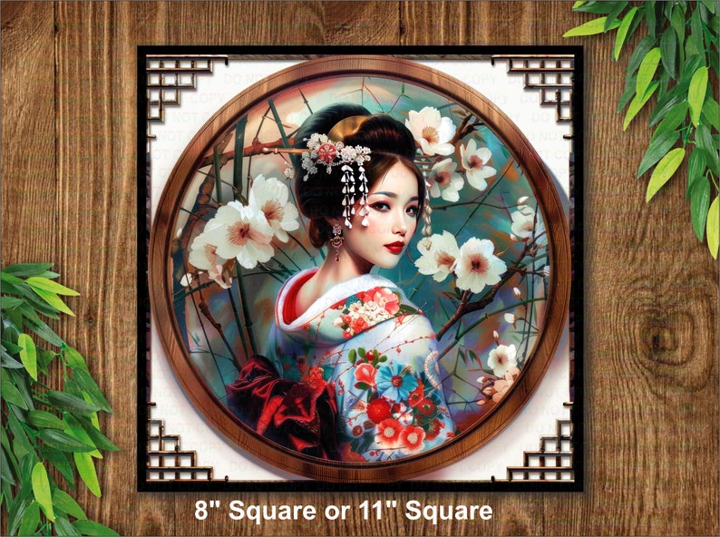 Traditional Japanese Girl Sign,japanese Wreath,kimono Sign,japanese ...