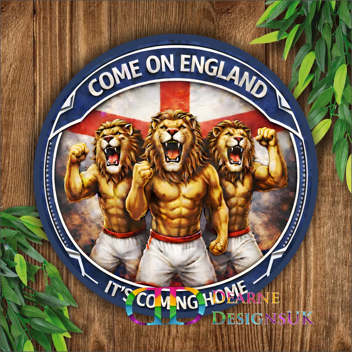 England 3 Lions Sign, Come on England Wall Plaque, It’s Coming Home ...