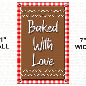 Baked With Love Christmas Sign, christmas wreath sign, Gingerbread sign, xmas gingerbread, christmas wreath attachment, xmas wreath sign