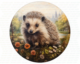 Hedgehog sign, Hedgehog wreath sign, Hedgehog sanctuary sign, wreath sign uk, spring sign, hedgehog plaque, hedgehog, hedgehog garden art