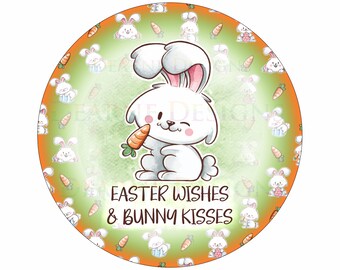 Easter Wishes wreath sign, easter bunny wreath sign, cute easter bunny sign, wreath sign uk, easter sign, happy easter sign