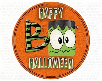 BOO sign, Halloween wreath sign, Frankie sign, Frankie wreath sign, Frankenstein sign, halloween plaque, Boo wreath sign, Happy Halloween