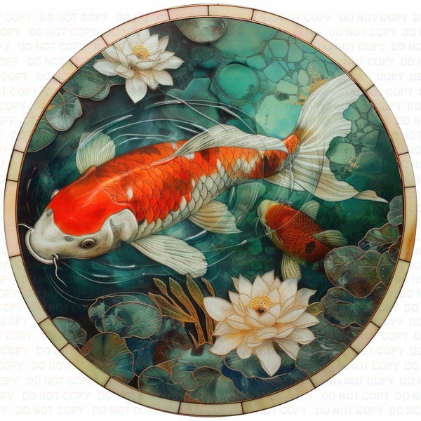 Koi sign, koi wreath sign, koi pond sign, japanese garden sign, koi plaque, koi fish sign, japanese garden art, japanese garden, koi