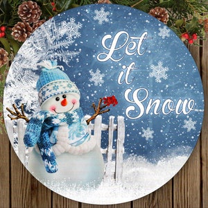 Laat het sneeuwen krans teken, kerstmis sneeuwpop teken, merry christmas krans, kerst krans teken, kerst krans teken, metalen krans teken uk