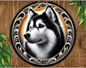 Cartello Husky, cartello con ghirlanda di cani Husky, regalo Husky, targa Husky, cane Husky siberiano, cartello Husky siberiano, regalo cane Husky, targa in metallo per cani