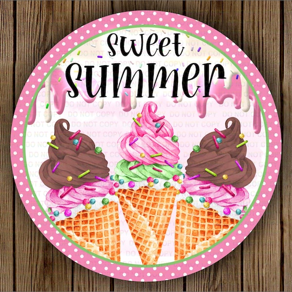 Sweet Summer ice cream wreath sign, Ice Cream sign, summer sign, sweet summer wreath sign uk