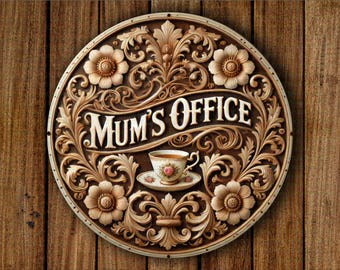 Mum's Office sign, Mums Office door sign, Craft room decor, arts & crafts room, rustic craft room sign, Mums Office plaque