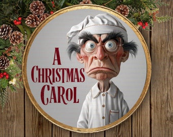 Scrooge sign, christmas carol, scrooge wreath, Ebeneezer Scrooge, scrooge xmas decor