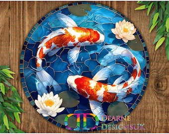 Letrero de koi, letrero de corona de koi, letrero de estanque de koi, letrero de jardín japonés, placa de koi, letrero de pez koi, arte de jardín japonés, jardín japonés, carpa koi