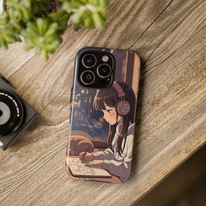 Anime Phone Case | Cozy Lofi Girl Drawing Design for iPhone, Pixel 9 Pro, Samsung S25 | Cute Manga Phone Case | Japanese Anime Merch