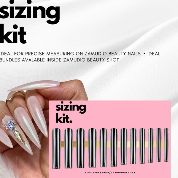 Sizing Kit for Press on Nails | Coffin, Stiletto, Square, Almond, & Toe Press on nails including bundle deals!