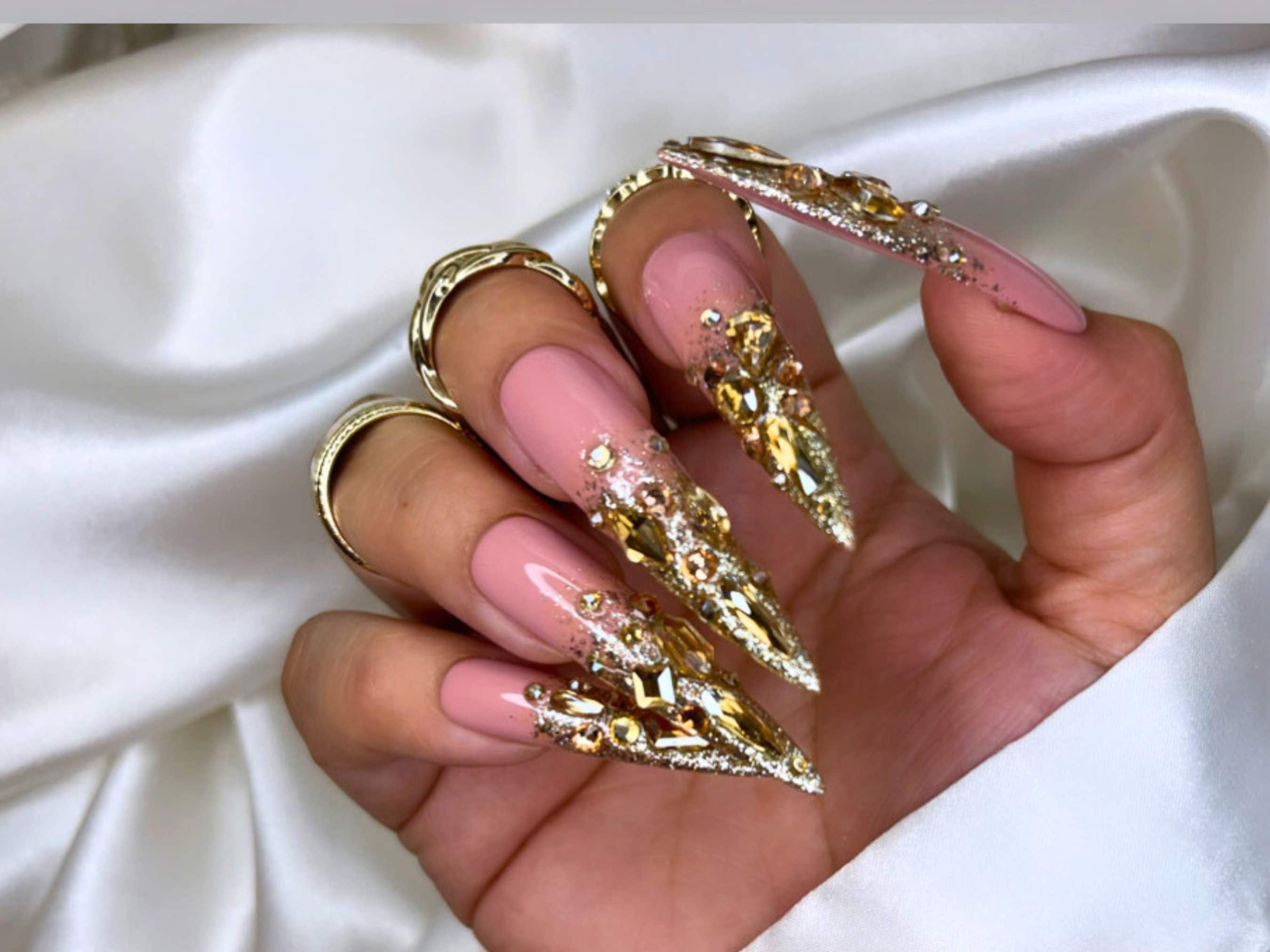 Nude Bling Press On Nails – Kandy Co Nails