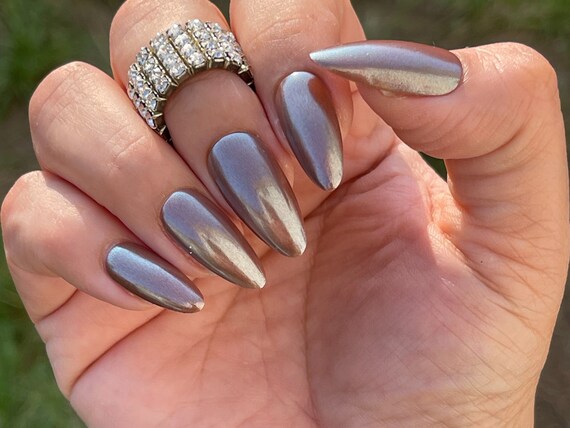 Luxurious Gold Bling French Tip Press on Nails Free Prep Kit bright Diamond  Nails for Quincenera 21 Birthday More Shapes/lengths Avail 