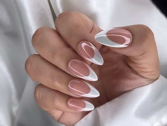 chrome french nails