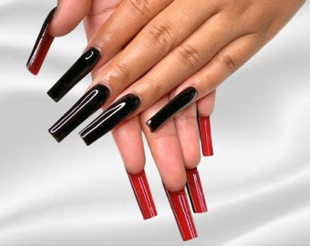 Black Red Bottoms Press On Nails Free Prep Kit Luxurious Birthday,  Gala, Party nails also avail in other shapes and lengths!