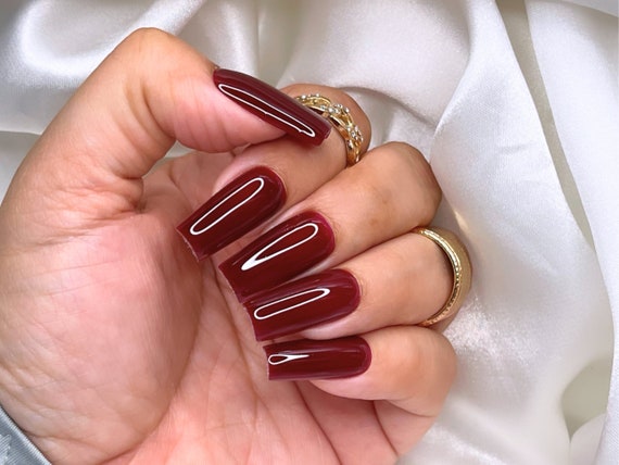 20 top Simple Dark Red Nails Ideas ideas in 2024