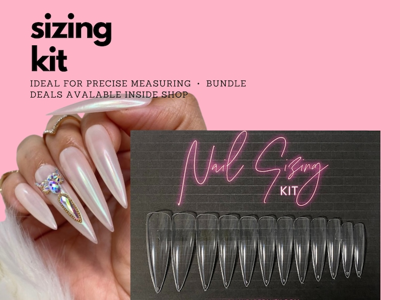 Silver Bling Press On Nails Free Prep Kit Luxurious Birthday nails Quince Nails Christmas nails also avail in other shapes and lengths image 7