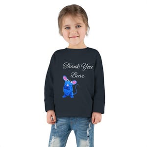 May include: A dark blue sweatshirt with a blue mouse graphic and the text "Thank You Bear" in white.
