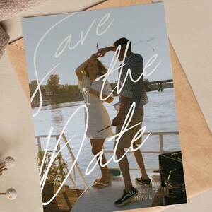 Save The Date Template With Photo Photo Save The Date Save The Date Announcement Card Save The Date Digital Download Editable Template