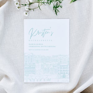 Charleston Bachelorette Party Invitation Template Editable Bachelorette Invitation Charleston South Carolina Weekend Invitation Template