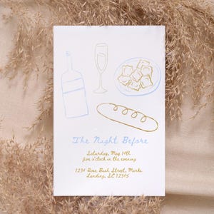 Rehearsal Dinner Invite Template, Hand Drawn Invitation, The Night Before Invitation Template, Wedding Rehearsal