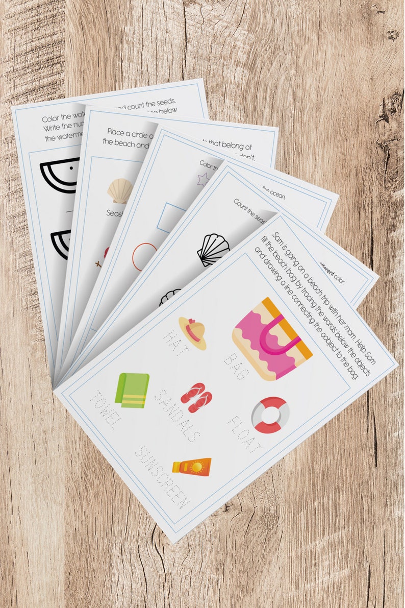 summer preschool worksheets instant digital download etsy