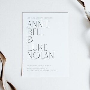 Simple Wedding Invitation and RSVP Card Template Printable Wedding Invitation Minimalist Wedding Invitation Template