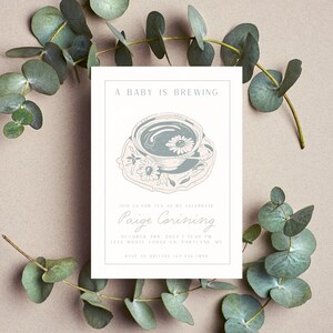 Invitación para baby shower Un bebé está naciendo Invitación para fiesta de té para baby shower