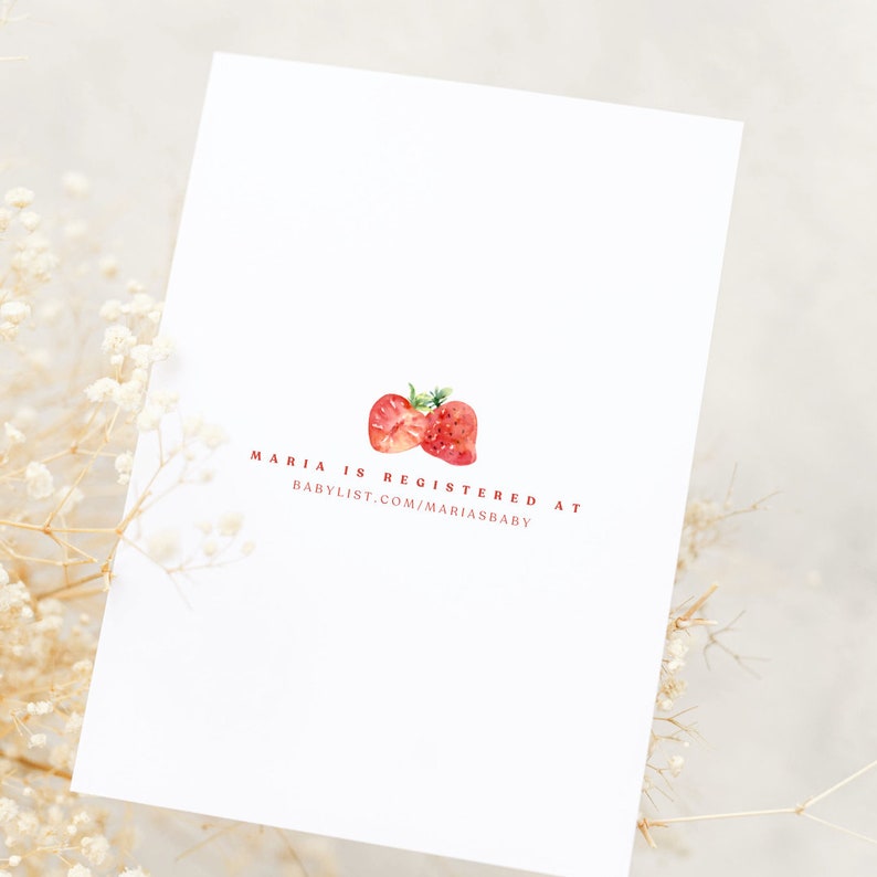 Berry Excited Baby Shower Strawberry Baby Shower Invitation Template Canva Invitation Template Strawberry Baby Shower Modern Baby Shower image 8