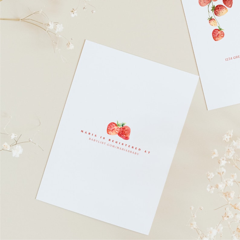 Berry Excited Baby Shower Strawberry Baby Shower Invitation Template Canva Invitation Template Strawberry Baby Shower Modern Baby Shower image 4