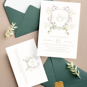 Aquarell Blumen Hochzeitseinladung Vorlage mit Antwortkarte Anpassung Karte Insert Floral Hochzeitseinladung