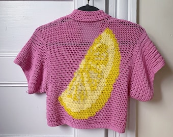 PDF: fruity button up crochet pattern