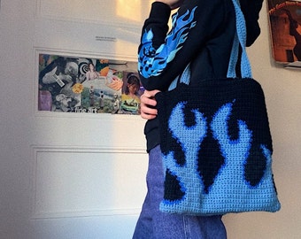 PDF: on fire tote bag crochet pattern! *digital download only*