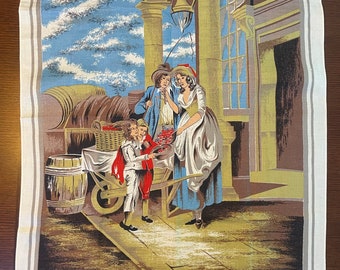 VTG Irish Linen by Lamont wall hanging /dish tea towel Cries of London 31x22"