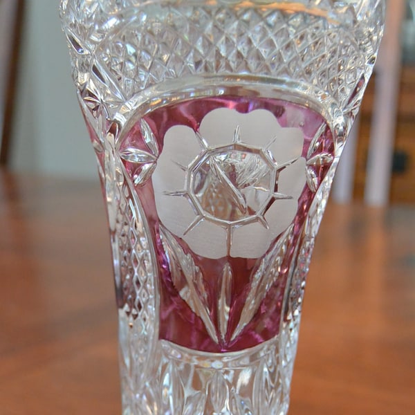 Cut Glass Vase Etsy