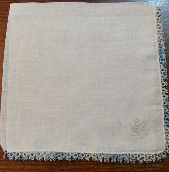 2 VTG NOS fine linen tatted handkerchiefs hankies… - image 5