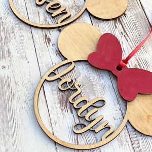 Mickey Mouse ornament, Minnie Mouse ornament, Custom Disney ornament, Personalized Disney ornament, custom name ornament, personalized name