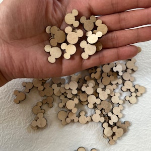 Table scatter, Disney, Disney party theme, Disney table display, Wooden Mickey cutouts, Disney confetti, Confetti, Table decor, Mickey Mouse
