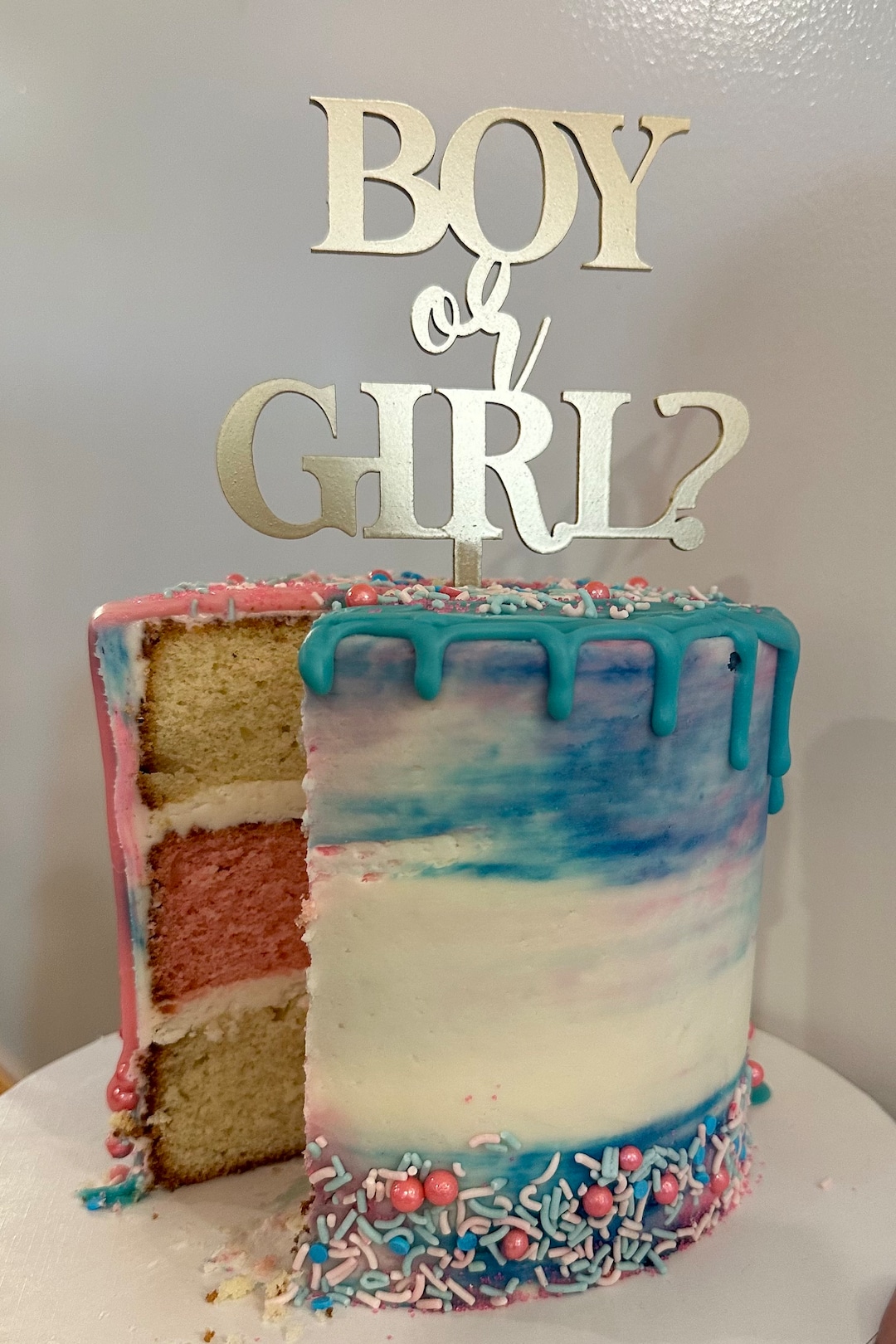 Gender Reveal Cake Topper, Cake Topper, Boy or Girl, Girl or Boy Cake ...