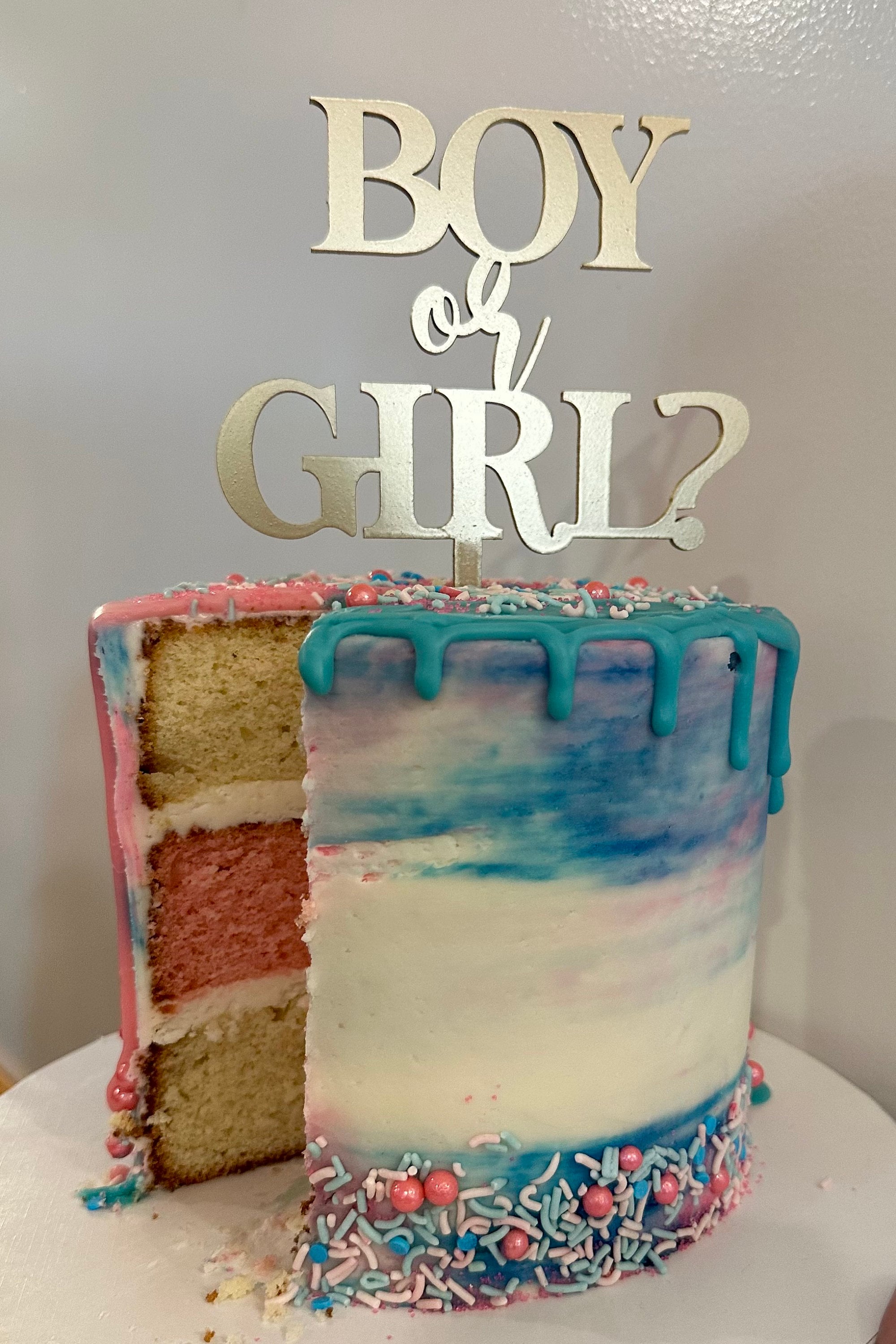 Boy or Girl Cake Topper: Gender Reveal Party Decor - Etsy