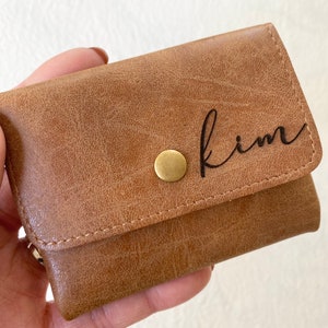 Billetera grabada de cuero sintético, monedero de monedas grabado, monedero de monedas personalizado, billetera personalizada, billetera grabada, regalos personalizados, ideas de regalos