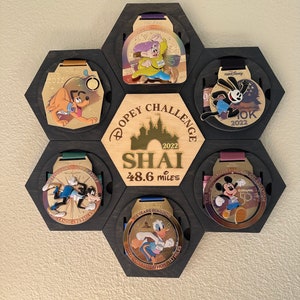 Medal Display, Marathon medal display, Dopey Challenge Display, Personalized Medal Display, Run Disney Dopey Challenge Hexagon Medal Display