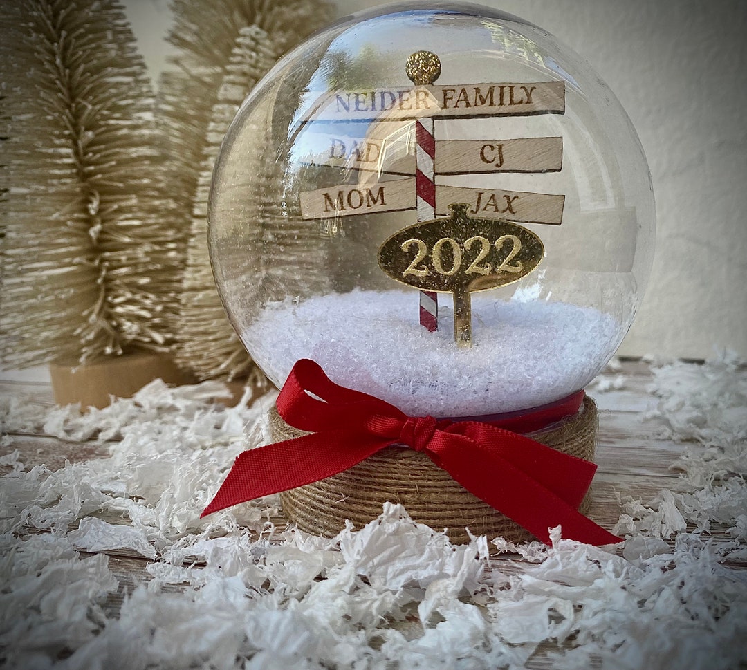 Personalized Snow Globe, Personalized Family Snow Globe, North Pole Snow Globe, Custom Snow