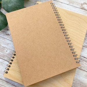 Engraved Wood Spiral Notebook: Personalized Baltic Birch Guestbook - Etsy