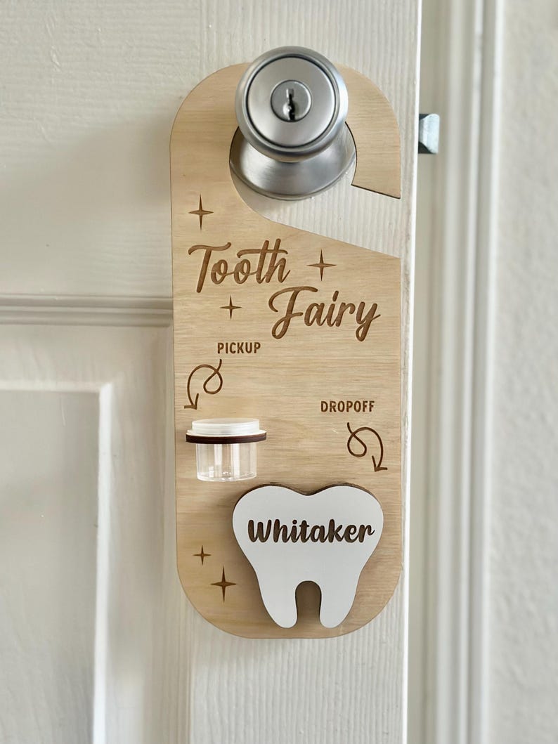 Personalized Tooth Fairy Door Hanger: Engraved Wood Keepsake - Etsy