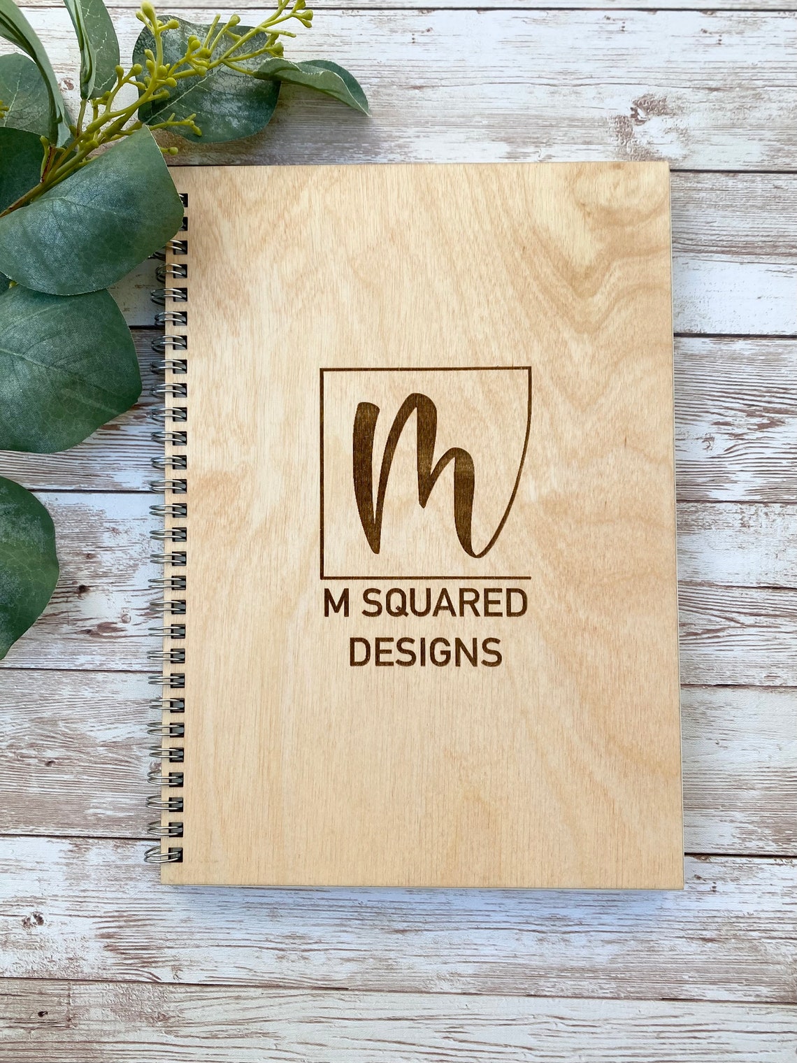Engraved Wood Spiral Notebook: Personalized Baltic Birch Guestbook - Etsy