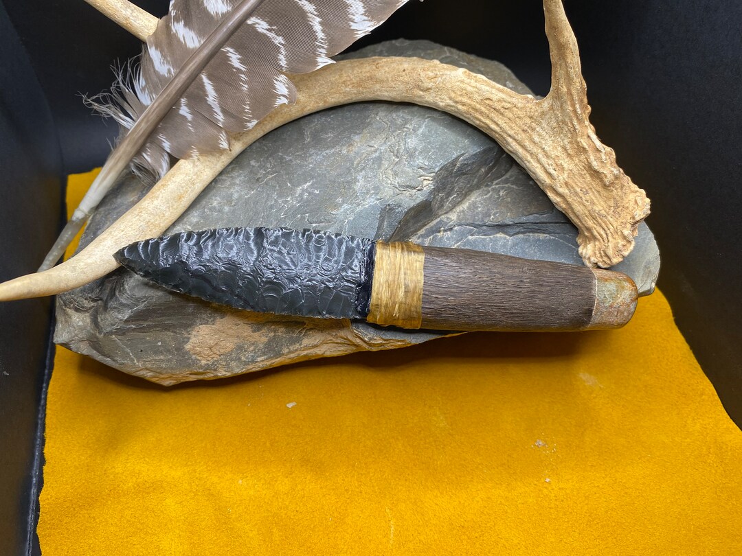 Dacite Knife Blade Bog Oak Wood Handle Soapstone Pommel Etsy