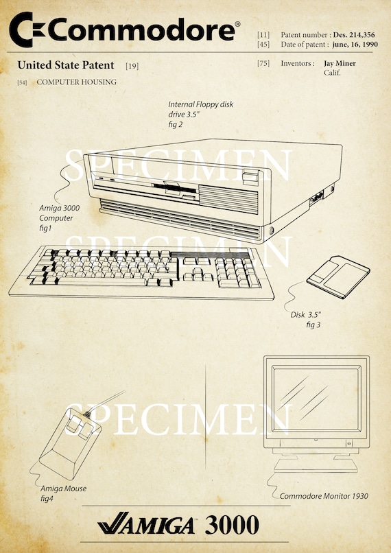 とは Poster Patent Commodore Amiga 3000 - Etsy