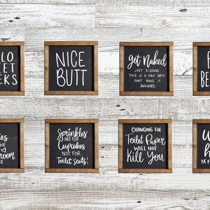 Framed and Unframed Funny Bathroom signs, Bathroom Shelf Decor, Funny Gift, Funny Wall Art, Farmhouse, Funny Restroom, Bathroom Decor Signs